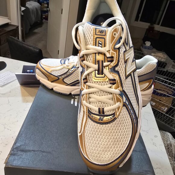 New Balance 740 U740HB2 Heron Blue/Vintage Indigo/Gold Metallic Mens Size 10 - Picture 2 of 15